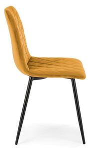 Halmar K525 jedálenská stolička, látka velvet, horčicová