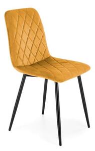 Halmar K525 jedálenská stolička, látka velvet, horčicová