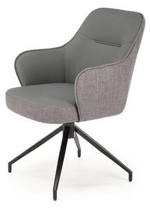 Halmar K527 jedálenská stolička otočná, látka velvet, sivá/svetlosivá