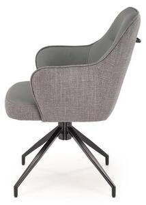 Halmar K527 jedálenská stolička otočná, látka velvet, sivá/svetlosivá