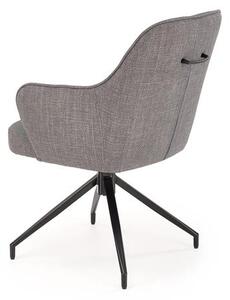 Halmar K527 jedálenská stolička otočná, látka velvet, sivá/svetlosivá
