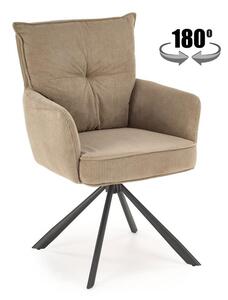 Halmar K528 jedálenská stolička otočná, látka velvet, kapučíno
