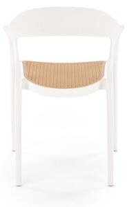 Halmar K530 stolička, PVC, biela/ prírodná