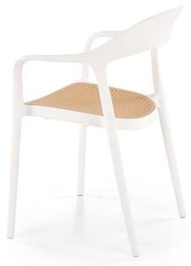 Halmar K530 stolička, PVC, biela/ prírodná