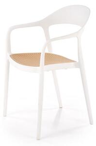 Halmar K530 stolička, PVC, biela/ prírodná