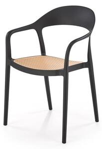 Halmar K530 stolička, PVC, čierna/ prírodná