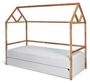 Detská posteľ s prístelkou LOTTA domček | biela 90 x 200 cm