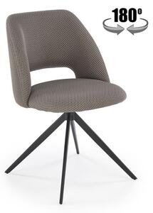 Halmar K546 jedálenská stolička otočná, látka velvet, sivá