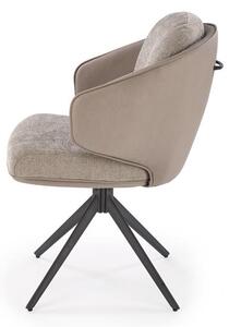 Halmar K554 jedálenská stolička otočná, látka velvet, sivá/svetlosivá