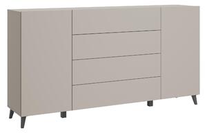 MINIO – Komoda LOKET 182, komoda s zásuvkami, šírka 180 cm, farba: kašmírová béžová