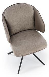 Halmar K554 jedálenská stolička otočná, látka velvet, sivá/svetlosivá