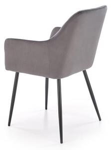 Halmar K558 jedálenská stolička, látka velvet, sivá