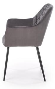 Halmar K558 jedálenská stolička, látka velvet, sivá