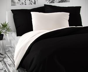 Kvalitex Saténové postel'né obliečky Luxury Collection čierne/biele 140x200, 70x90cm