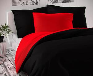 Kvalitex Saténové francúzske obliečky LUXURY COLLECTION červené / čierne 1 + 2, 240x200, 70x90cm