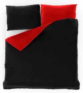 Kvalitex Saténové francúzske predĺžené obliečky LUXURY COLLECTION červené / čierne 1 + 2, 240x220, 70x90cm