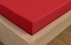 Kvalitex Luxusná Saténová plachta červená Bavlna Satén, 90x200+15 cm