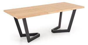 Halmar MASSIVE 2 jedálenský stôl 160-250x90cm, dýha svetlý dub/kov čierny