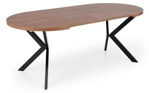 Halmar PERONI jedálenský rozkladací stôl 100(250)x100x75cm , orech/ čierna