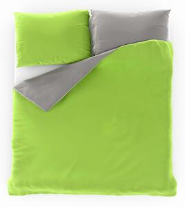 Kvalitex Saténové postel'né obliečky Luxury Collection 140x200, 70x90cm svetlo sive/ svetlo zelené