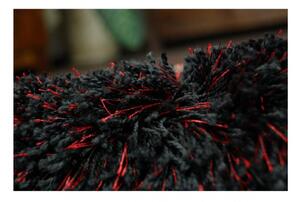 Kusový koberec Shaggy Narin čierno červený 200x290cm