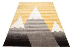 Detský kusový koberec Vrcholky hôr žltý 133x190cm