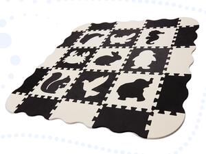 Bestent Penové puzzle - náučný koberec 114x114cm Black White