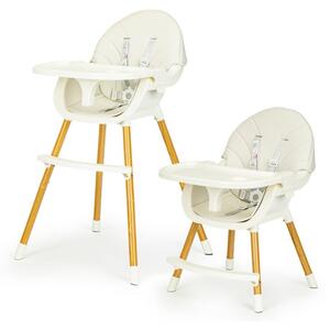 ECOTOYS Detská jedálenská stolička 2v1 Toddler Beige