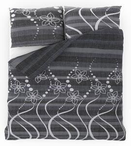 Kvalitex Klasické posteľné bavlnené obliečky DELUX VALERY sivé 140x200, 70x90cm