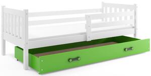 BMS Detská posteľ s úložným priestorom CARINO 190x80 biela Farba šuplíku: Zelená