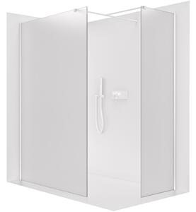 CERANO - Sprchová zástena Walk-in Onyx TL/P - 8 mm - hranatá vzpera - biela matná, mliečne sklo - 150x130x200 cm