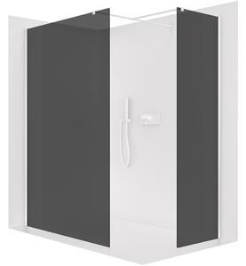 CERANO - Sprchová zástena Walk-in Onyx TL/P - 8 mm - hranatá vzpera - biela matná, grafitové sklo - 100x100x200 cm