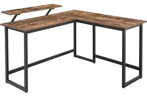 Rohový stôl, počítačový stôl v tvare L, 140 x 130 x 76 cm | VASAGLE