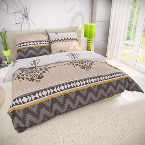 Kvalitex Klasické posteľné bavlnené obliečky MENDIS béžové 140x200, 70x90cm