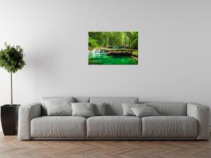 Gario Obraz na plátne Vodopád Erawan v Thajsku Veľkosť: 60 x 50 cm