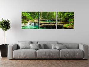 Gario Obraz na plátne Vodopád Erawan v Thajsku Veľkosť: 90 x 60 cm