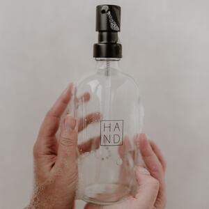 Sklenený dávkovač mydla Hand Transparent 500 ml