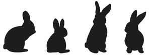 Samolepky na stenu Bunnies Black 24 ks