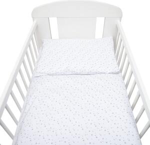 NEW BABY 2-dielne posteľné obliečky New Baby 90/120 cm biele sivé hviezdičky
