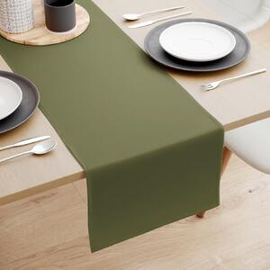Goldea behúň na stôl 100% bavlnené plátno - olivový 50x140 cm
