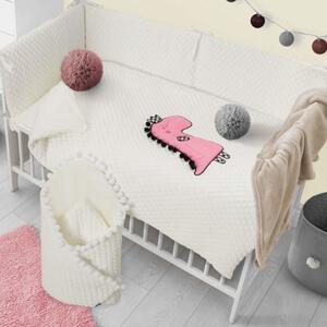 BELISIMA 2-dielne posteľné obliečky Belisima Dino 3D 100/135 smotanovo-ružové