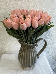 Tulipán umelý korálovo ružový jemne bielený 44cm cena za 1ks