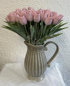Tulipán umelý staro ružový jemne bielený 44cm cena za 1ks