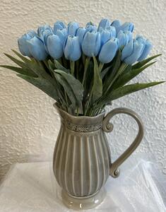 Tulipán umelý svetlo modrý jemne bielený 44cm cena za 1ks
