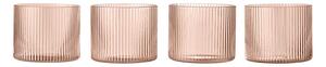 Ferm Living Poháre Ripple Low set 4ks, blush