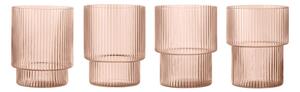 Ferm Living Poháre Ripple set 4ks, blush