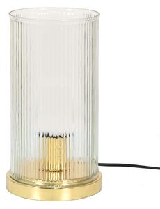 Zlatá stolná lampa se skleněným stínidlem - Ø 15*27 cm E27/max 1*40W - Clayre & Eef