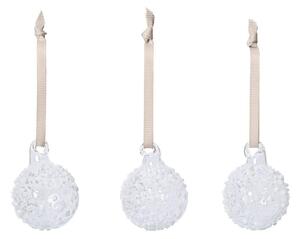Ferm Living Vianočné banky Flurry S set 3ks, white