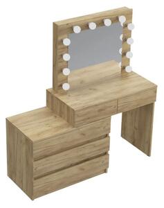Bestent Toaletný stolík s LED zrkadlom Nicole Dub craft
