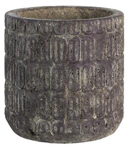 Fialový antik cementový obal na kvetináč se vzorom - Ø 20*20 cm - Clayre & Eef